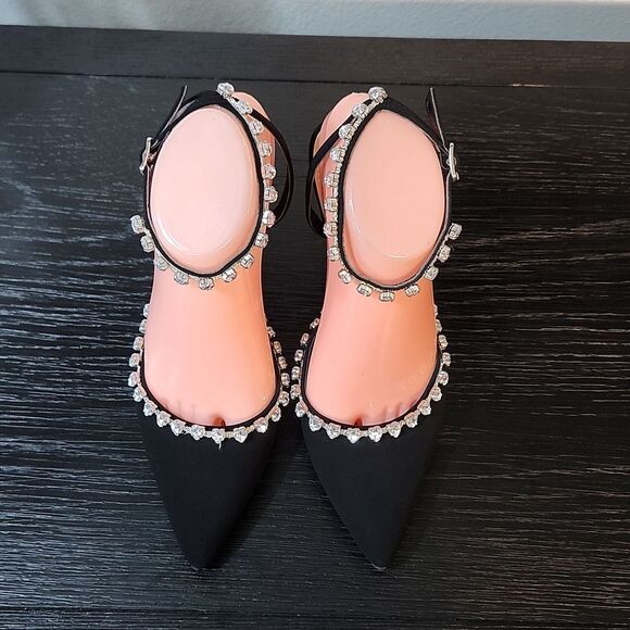 BRAND NEW TOP MODA POINTED TOE JEWEL STUDDED ANKLE STRAP CLOSURE SANDAL - Picture 2 of 16